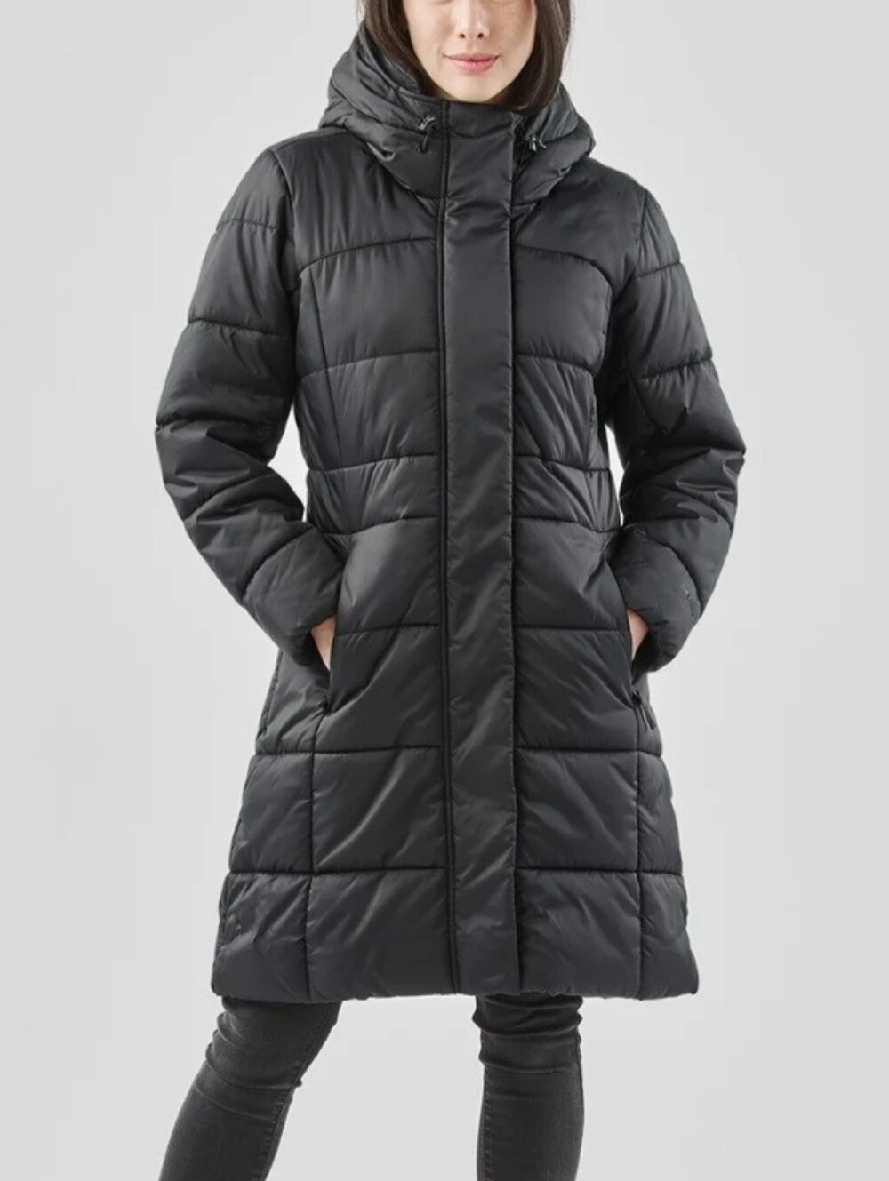 Lands' End Women's Black Down Long Puffer ~ Size Medium